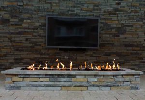 commercial pool h20 fire pit